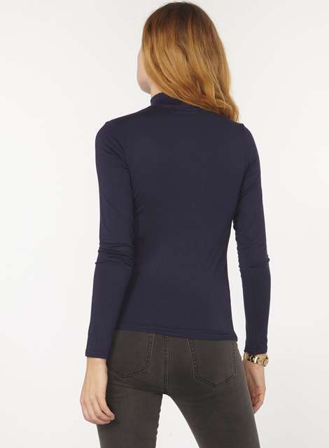 Navy Turtle Neck Top